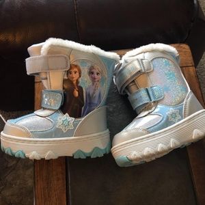 FROZEN ICEY ANNA & ELSA  WINTER SNOW BOOTS TODDLER GIRLS SZ-7